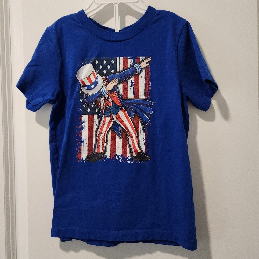 4t Dabbing Uncle Sam blue Port‎ & Company t-shirt patriotic USA Summer America
